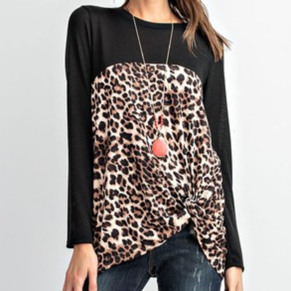 Animal Printed Long Sleeve Top